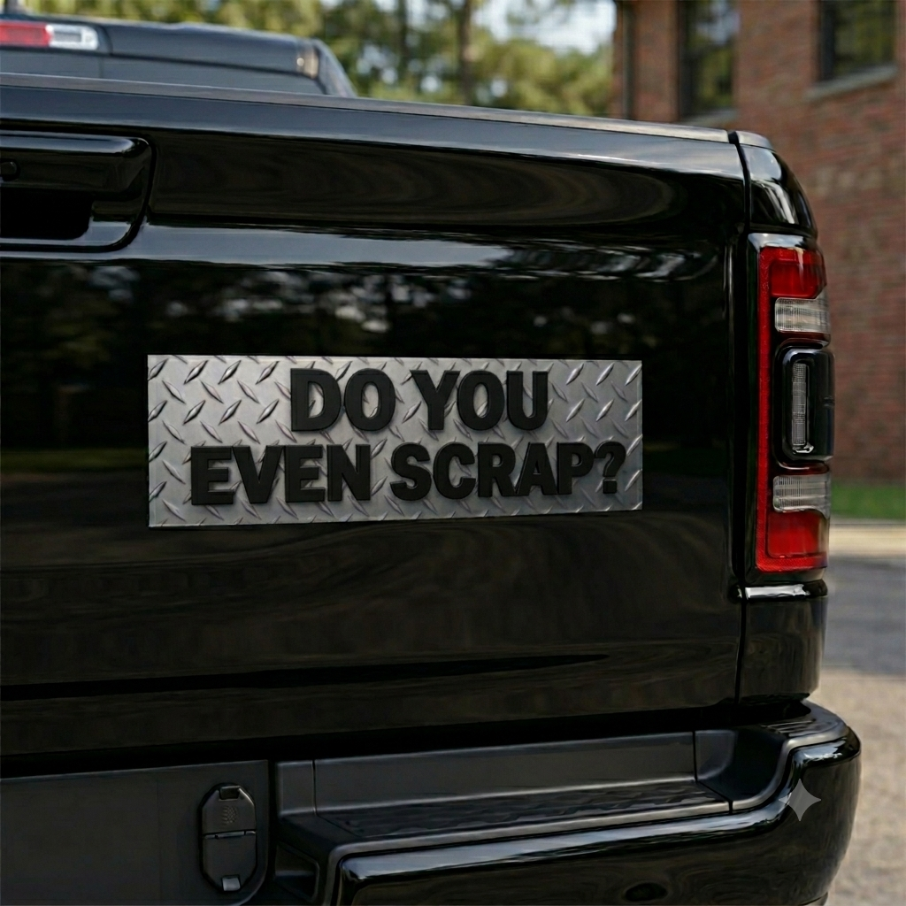 "DO YOU EVEN SCRAP?" Industrial Diamond-Plate Magnet for Trucks & Cars